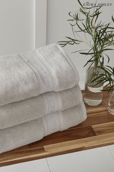 Dove Grey Luxury Cotton Embroidered Towel