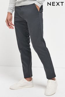 Charcoal Grey Slim Fit Stretch Chino Trousers