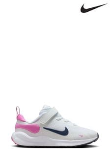 Nike White/Pink Junior Revolution 7 Trainers