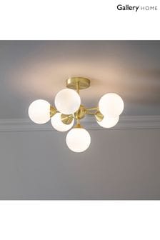 Gallery Home Brushed Gold Brampton 6 Bulb Pendant Ceiling Light