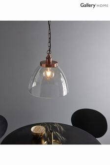 Gallery Home Pierre Aged Copper Grand 1 Bulb Pendant Ceiling Light