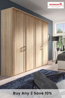 Wiemann Rustic oak Torquay Wood Semi Fitted 4 Door Wardrobe