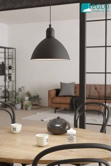 Eglo Black Priddy Domed Single Pendant Ceiling Light