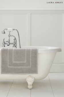 Steel Grey Cotton Border Bath Mat