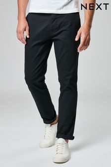 Black Slim Fit Stretch Chino Trousers