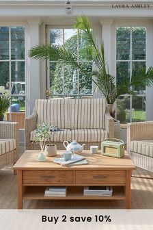 Grey Garden Bamburgh Indoor Rattan Lounging Set With Luxford Stripe Amethyst Cushions