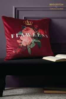 Bridgerton by Catherine Lansfield Red Flawless Floral Cushion