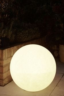Grey Concrete Effect Solar Light Sphere
