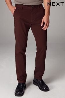 Dark Burgundy Stretch Chinos Trousers