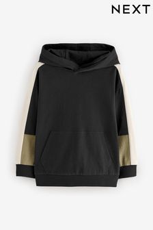 Black Midweight Colourblock Hoodie (3-16yrs)