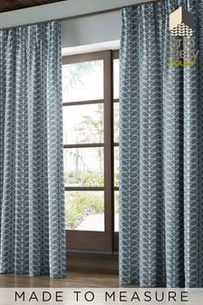 Orla Kiely Grey Linear Stem Lined Made To Measure Curtains