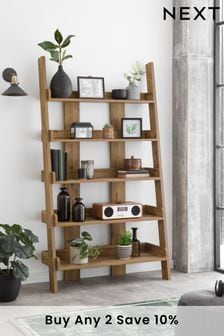 Dark Dark Bronx Oak Effect Wide Ladder Shelf