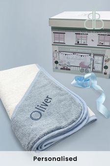 Babyblooms Personalised Luxury Hooded Towel New Baby Gift