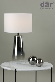 Dar Lighting Silver Smokey Table Lamp