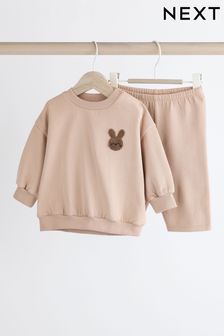 Beige Bunny Baby Sweatshirt and Joggers Set (0mths-2yrs)