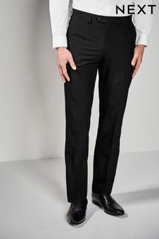 Black Regular Fit Suit: Trousers