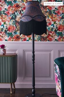 Clarke and Clarke Black/Navy Leopardo Floor Lamp