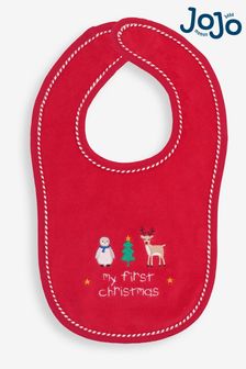 JoJo Maman Bébé Red My First Christmas Bib