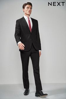 Black Skinny Fit Two Button Suit: Jacket