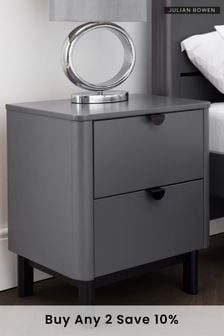 Julian Bowen Grey Chloe 2 Drawer Bedside Table