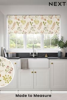 Orange Printed Leaves Made to Measure Roller Blind