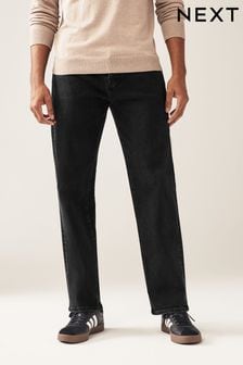 Black Relaxed Fit Authentic Stretch Jeans