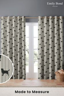 Emily Bond Coal Black Marley Made to Measure Curtains