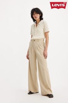 Levi's® Cream/Natural Pleated Wide Leg Trousers