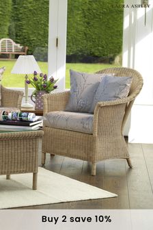 Grey Garden Bewley Indoor Rattan Chair with Gosford Cranberry Cushions