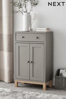 Dove Grey Paint Effect Malvern Space Saving Small Sideboard with Drawer
