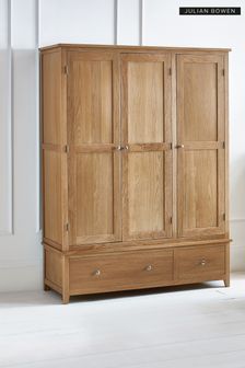 Julian Bowen Oak Mallory 3 Door Triple Triple, 2 Drawers Wardrobe