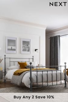 Pewter metal bed hotsell frame