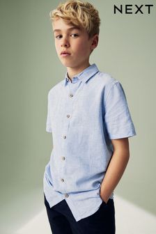 Blue Linen Blend Shirt (3mths-16yrs)