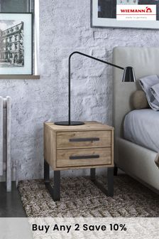 Wiemann Oak Jenson 2 Drawer Bedside Table