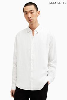 AllSaints White Cypress 100% Linen Shirt