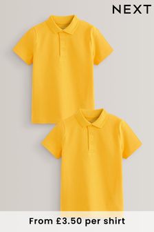Yellow Cotton School Polo Shirts (3-16yrs)
