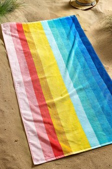 Pink Rainbow Beach Towel