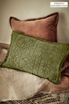 French Connection Olive Green Elmwood Tufted Cushion