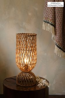 French Connection Natural Rattan Kylo Table Lamp