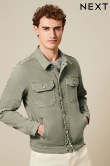 Sage Green 100% Cotton Denim Trucker Jacket