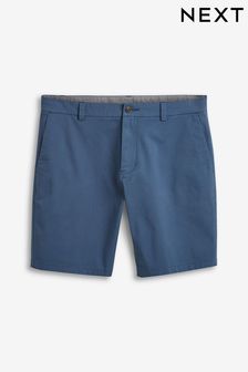 Blue Straight Fit Stretch Chino Shorts