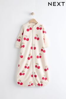 Natural Cherry Print 2.5 Tog Fleece Long Sleeve Sleep Bag