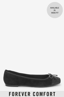 wide black flat shoes