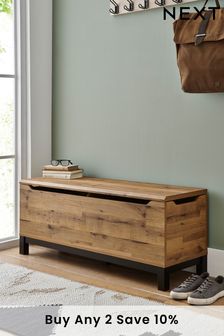 Dark Dark Bronx Oak Effect Hallway Storage Bench