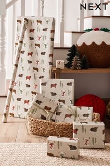 Natural Hamish Standard Width 15m Christmas Wrapping Paper