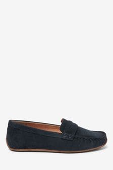 Navy Suede Leather Driver Shoes