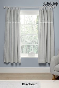 Mamas & Papas Grey Welcome to the World Elephant Blackout Curtains