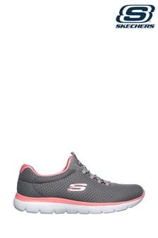 Skechers Light Grey Womens Summits Slip-On Sports Trainers