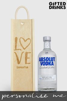 Personalised with Love Gift Box with Absolut Vodka by Gifted Drinks