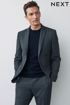 Grey Slim Fit Motion Flex Suit: Jacket